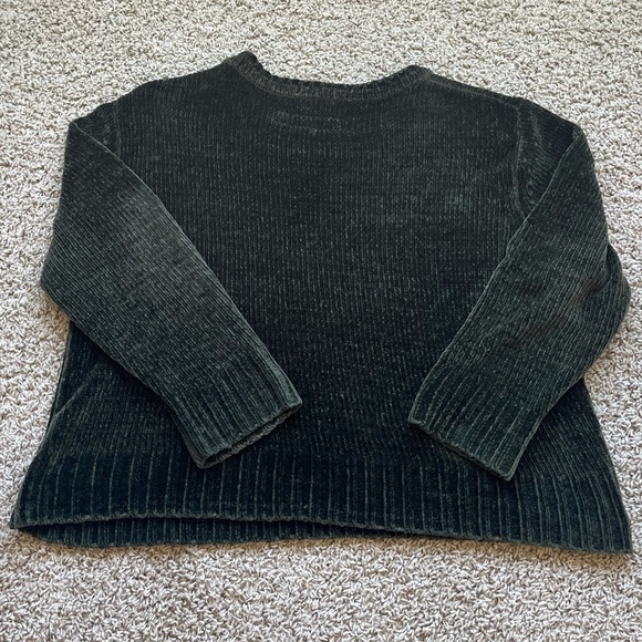 Oversized moss green chenille sweater - Picture 2 of 3